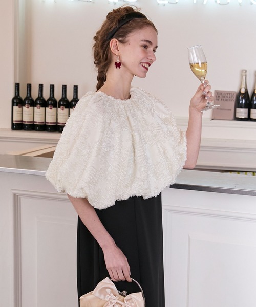 BONLECILL noir ドレス 「BONLECILL noir」2wayフリンジジャガード