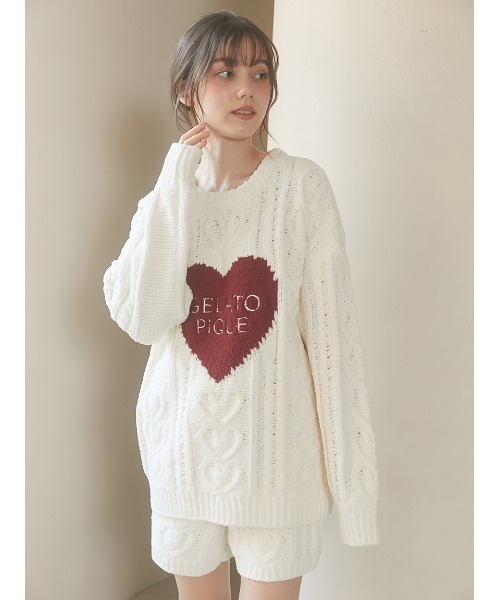 gelato pique パジャマ ルームウェア ハートアランショート