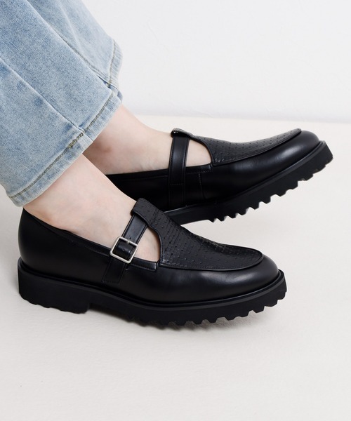 ローファー 「Made in Japan」「HIMIKO」「撥水」Tストラップローファー/651107 レディースの画像