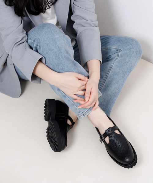 ローファー 「Made in Japan」「HIMIKO」「撥水」Tストラップローファー/651107 レディースの画像