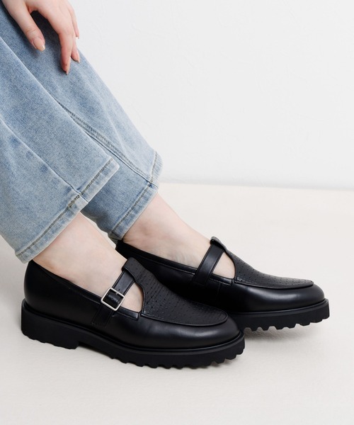 ローファー 「Made in Japan」「HIMIKO」「撥水」Tストラップローファー/651107 レディースの画像