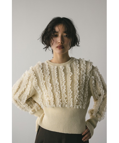 ニット セーター チュールフリルニット レディース STYLEMIXER ニット チュールフリルニット レディース : ZOZOTOWN