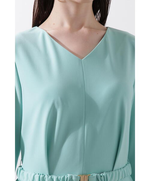 Pinky&Dianne 38 シャーリングベルトＶネックワンピース PINKY&DIANNE｜◇シャーリングベルトVネックワンピース | Rakuten