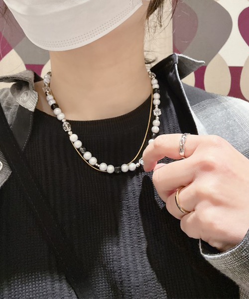 SBG by 7JEWELRY ネックレス SBG パールミックスチェーンネックレス
