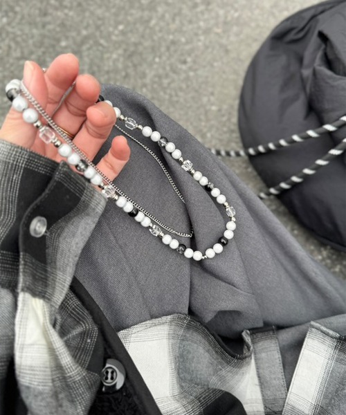 SBG by 7JEWELRY ネックレス SBG パールミックスチェーンネックレス