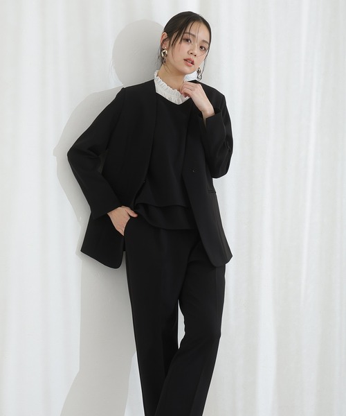 POURVOUS スーツセット プールヴー PourVous 2タイプパンツ付きスーツセット （グレー