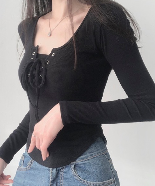 tシャツ お気に入り登録数4500件突破スリムアップ スクエアネック