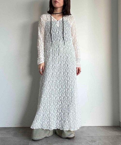 ME&ME COUTURE シアー レース ワンピース me&me couture（ミーアンドミークチュール） ワンピース レースMIX