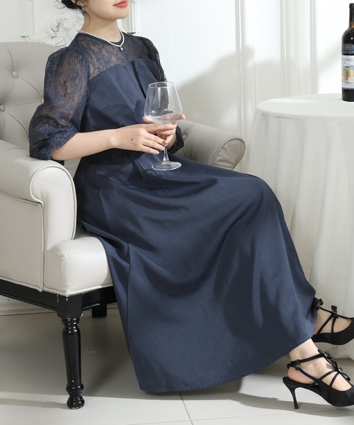 Lace Ladies（レースレディース） ドレス ビスチェ風 レース 切り替え