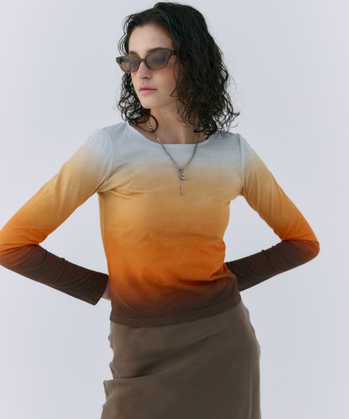 tシャツ SHEER PATTERN TOPS/シアーパターントップス レディース