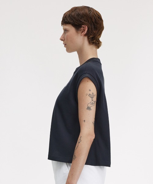 tシャツ Sleeveless Pique T-Shirt／ノースリーブピケTシャツ レディース FRED PERRY tシャツ Sleeveless Pique T-Shirt／ノースリーブ