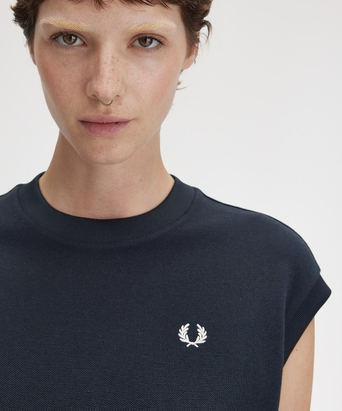 レディース　Fred Perry　フレッドペリー　Sleeveless Pique T-Shirt　ノースリーブポロTシャツ　G9187 FRED PERRY tシャツ Sleeveless Pique T-Shirt／ノースリーブ