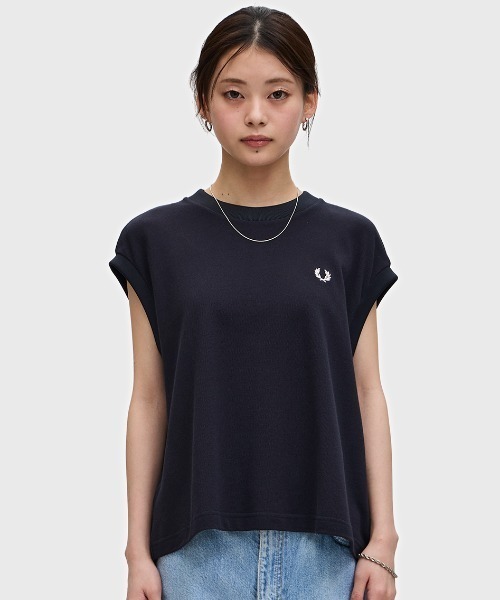 「FRED PERRY」 半袖Tシャツ S オートミール レディース 楽天市場】フレッドペリー Tシャツ レディース シアーパネル T