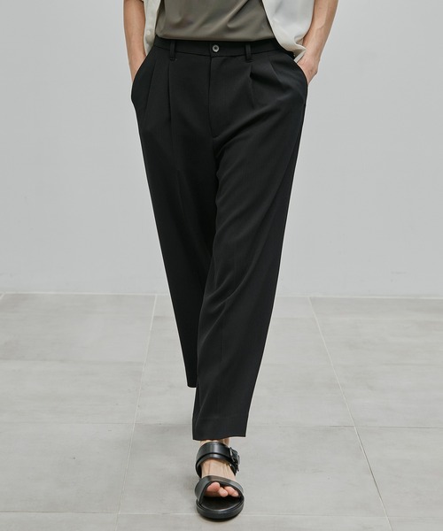 TOM FORD ドローコード付き イージーパンツ ブラック UNITED TOKYO スラックス COLD DRY PLEATS 2タックイージー