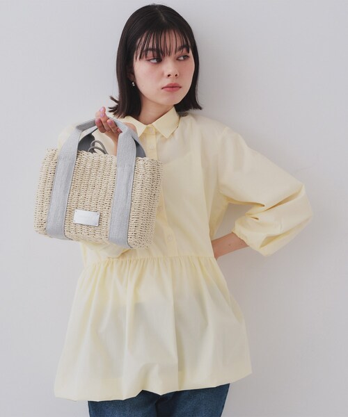【新品・未使用】LAVANDA 2WAY かごバッグ 白 かごバッグ ミニスクエアバッグ 2WAY[品番：AGCW0005491