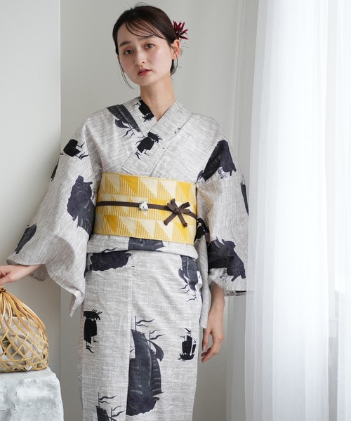 utatane浴衣３点セットニコアンティーク国内染色 古典柄　16900円以上 utatane 浴衣 選べる浴衣3点セット ニコアンティークオリジナル
