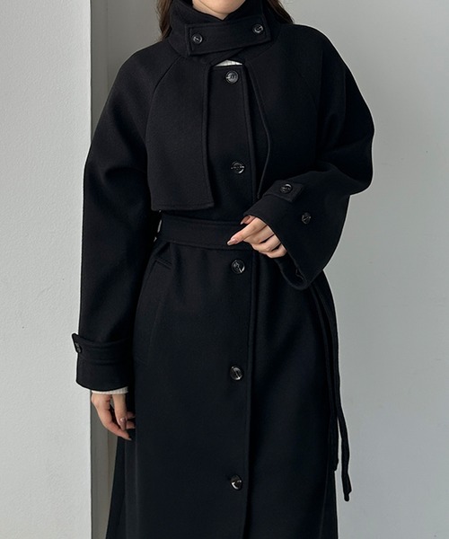 「Louere」 ステンカラーコート SMALL ブラック レディース_画像3