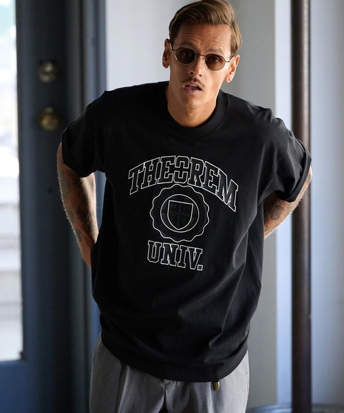 THEOREM tシャツ mlt5253-Printed College Tee Tシャツ メンズ