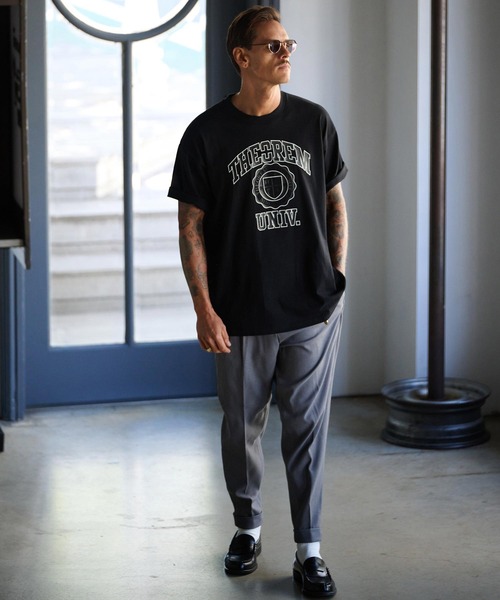 THEOREM tシャツ mlt5253-Printed College Tee Tシャツ メンズ