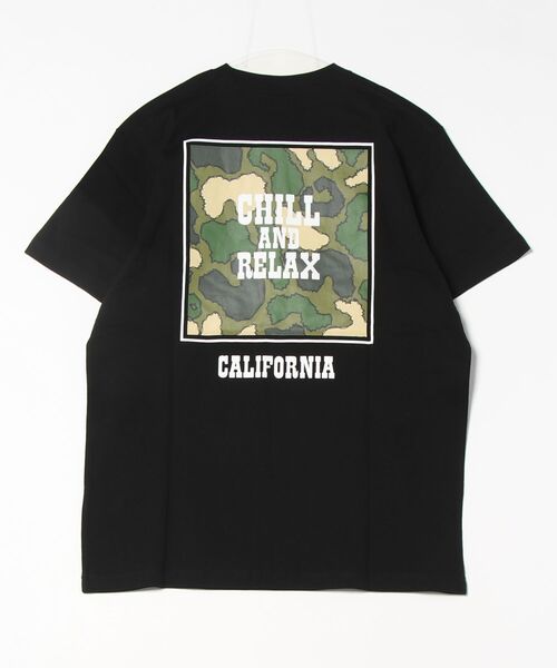 chillax（チラックス） tシャツ 「CHILLAX」カモフラ柄バックプリント
