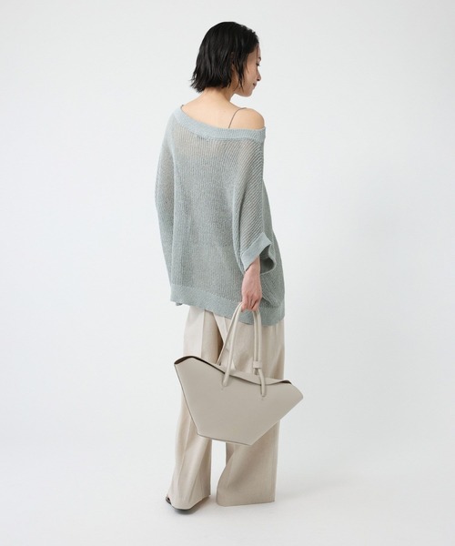 BABYLONE ペーパーフレンチ袖プルオーバー　チャコール BABYLONE tシャツ ペーパーフレンチ袖プルオーバー レディース
