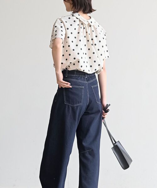 お手頃価格 r・p・s ドットブラウス 前後2WAY シャツ ブラウス トップス