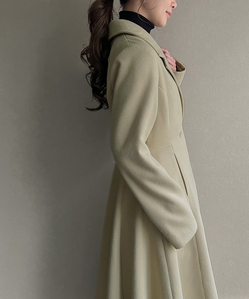 「JUNOAH」 チェスターコート MEDIUM ダークブラウン レディース_画像5