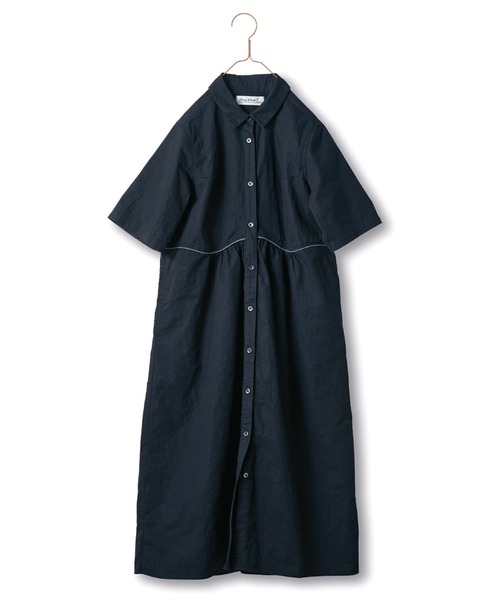 「Sunny clouds」 半袖ワンピース LARGE ブラック レディース_画像9
