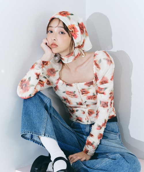「LILY BROWN」 長袖ブラウス FREE ベージュ レディース