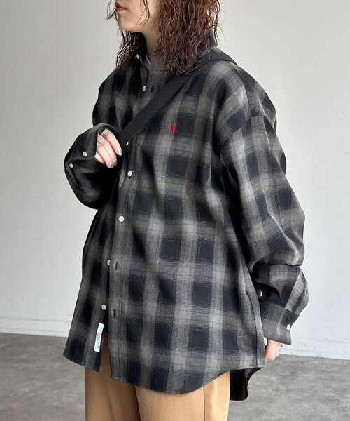 「U.S. POLO ASSN.」 長(zhǎng)袖シャツ LARGE サックスブルー レディース