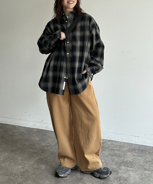 「U.S. POLO ASSN.」 長(zhǎng)袖シャツ LARGE サックスブルー レディース