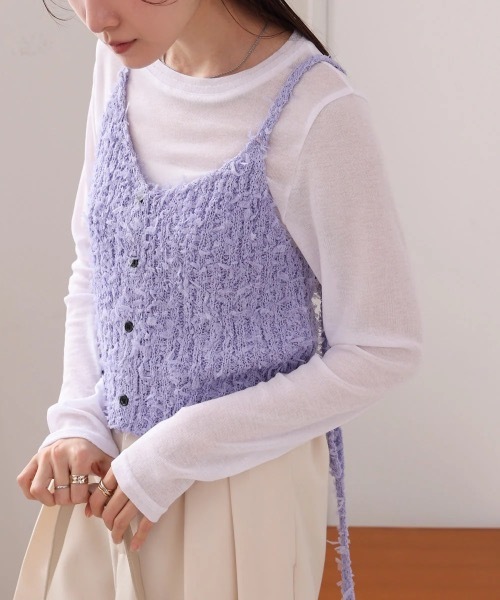 BAB（バブ） キャミソール チュールリボンヤーンキャミソール/ビスチェ