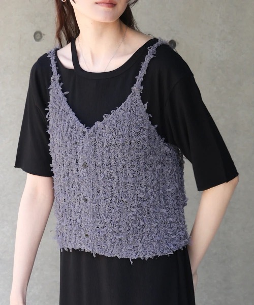 BAB（バブ） キャミソール チュールリボンヤーンキャミソール/ビスチェ