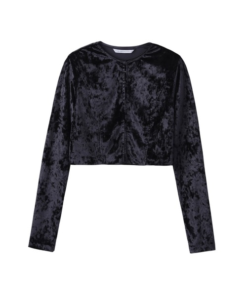 tシャツ CRUSHED VELOUR HOOK CARDIGAN レディース