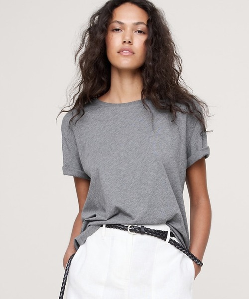 tシャツ オーバーサイズ コットン シルク クルーネックtシャツ レディース