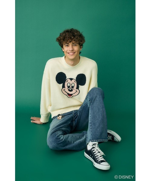 Disney SERIES CREATED by MUS ニット セーター MD FACE KNIT トップス