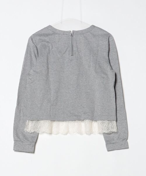 「NEMIKA」 レーススウェットカットソー 11 グレー レディース_画像2