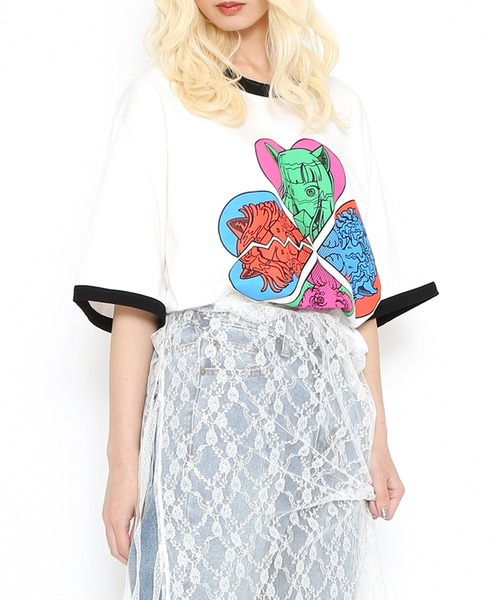 「PUNYUS」 半袖Tシャツ 4 ホワイト レディース_画像5