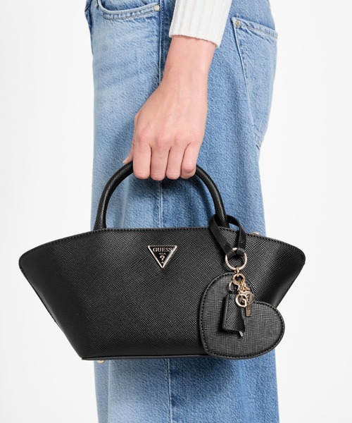 美品Guessハンドバック(ショルダー付き) ゲス GUESS AVIS Small Satchel （BLA） ショルダーバッグ レディース