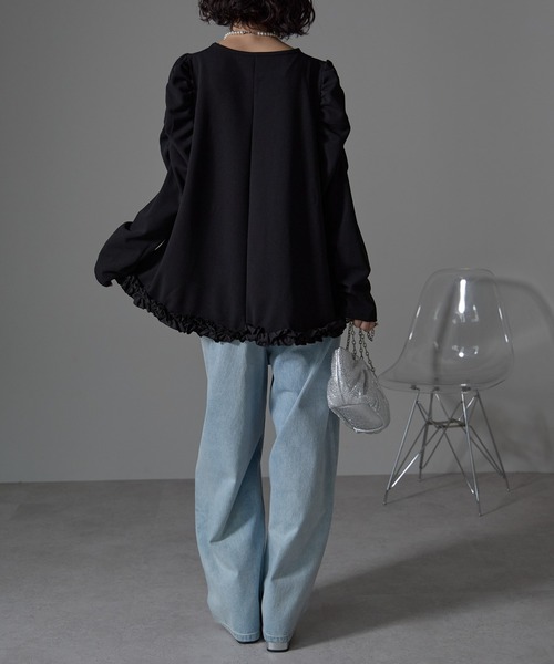 each alchemist ブラウス シャツ ショルダーギャザー裾フリルプル