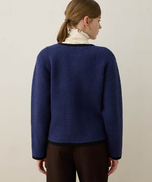 LE SOUK HOLIDAY（ルスークホリデー） カーディガン ノーカラーニット