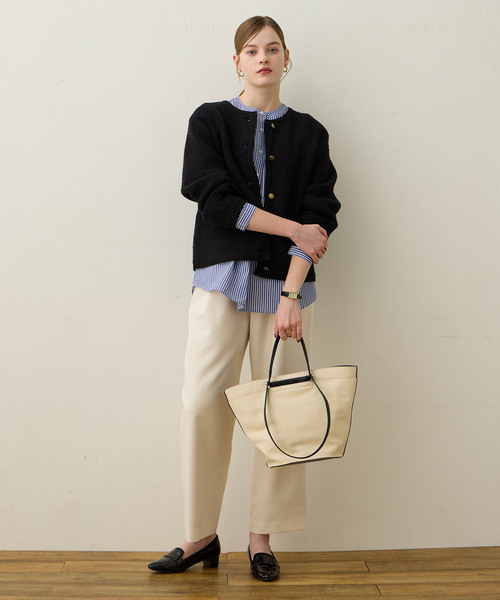 LE SOUK HOLIDAY（ルスークホリデー） カーディガン ノーカラーニット