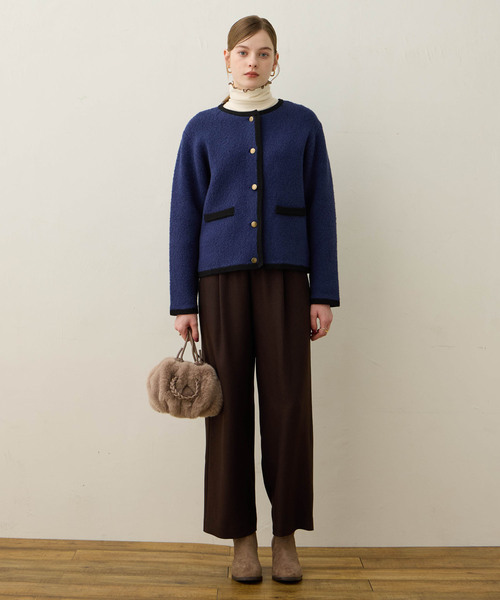 LE SOUK HOLIDAY（ルスークホリデー） カーディガン ノーカラーニット