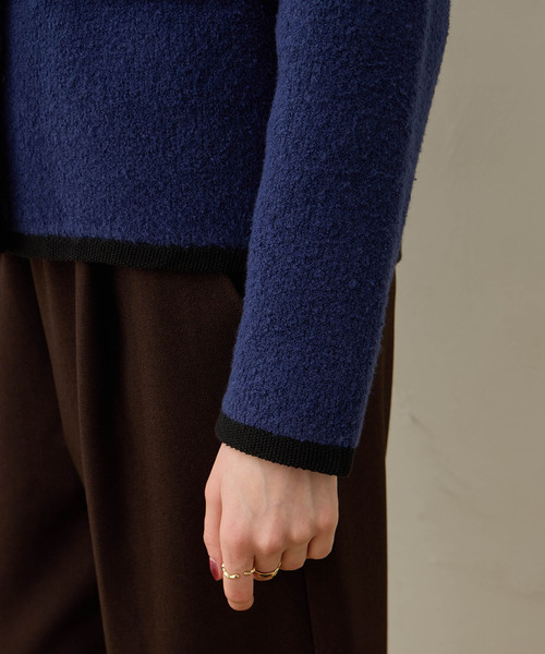 LE SOUK HOLIDAY（ルスークホリデー） カーディガン ノーカラーニット