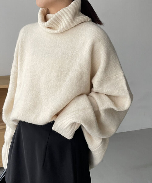 「CAPRICIEUX LE'MAGE」 タートルネックニット FREE ベージュ レディース_画像9