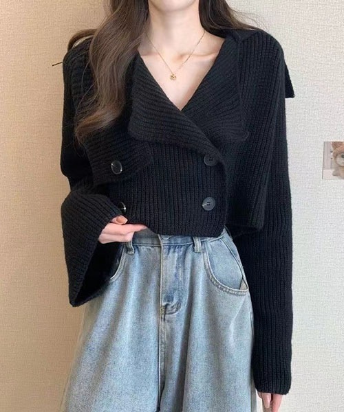 「gossip！ロサンゼルス」 ニットカーディガン FREE ダークブラウン レディース_画像3