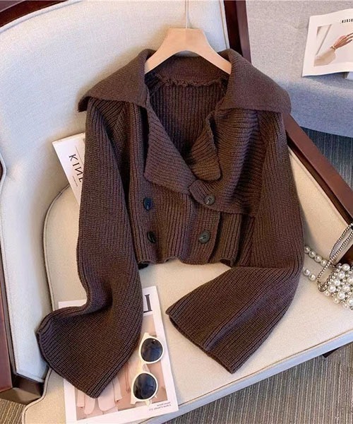 「gossip！ロサンゼルス」 ニットカーディガン FREE ダークブラウン レディース_画像6