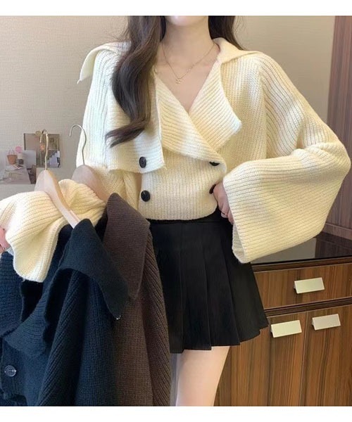 「gossip！ロサンゼルス」 ニットカーディガン FREE ダークブラウン レディース_画像9