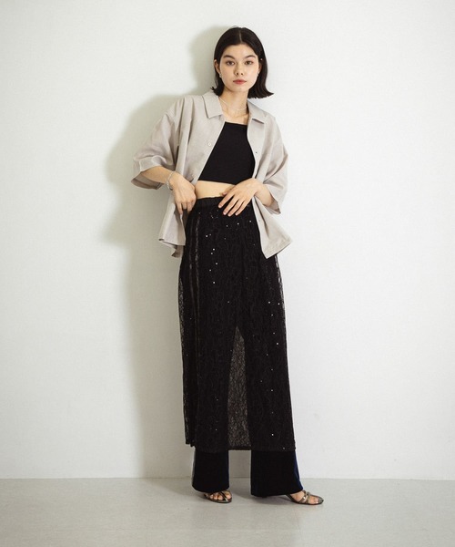 「SENSE OF PLACE by URBAN RESEARCH」 半袖シャツ MEDIUM チャコールグレー メンズ_画像2