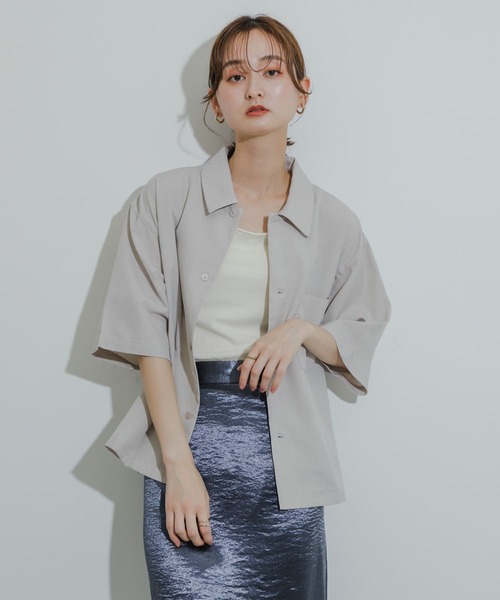 「SENSE OF PLACE by URBAN RESEARCH」 半袖シャツ MEDIUM チャコールグレー メンズ_画像7